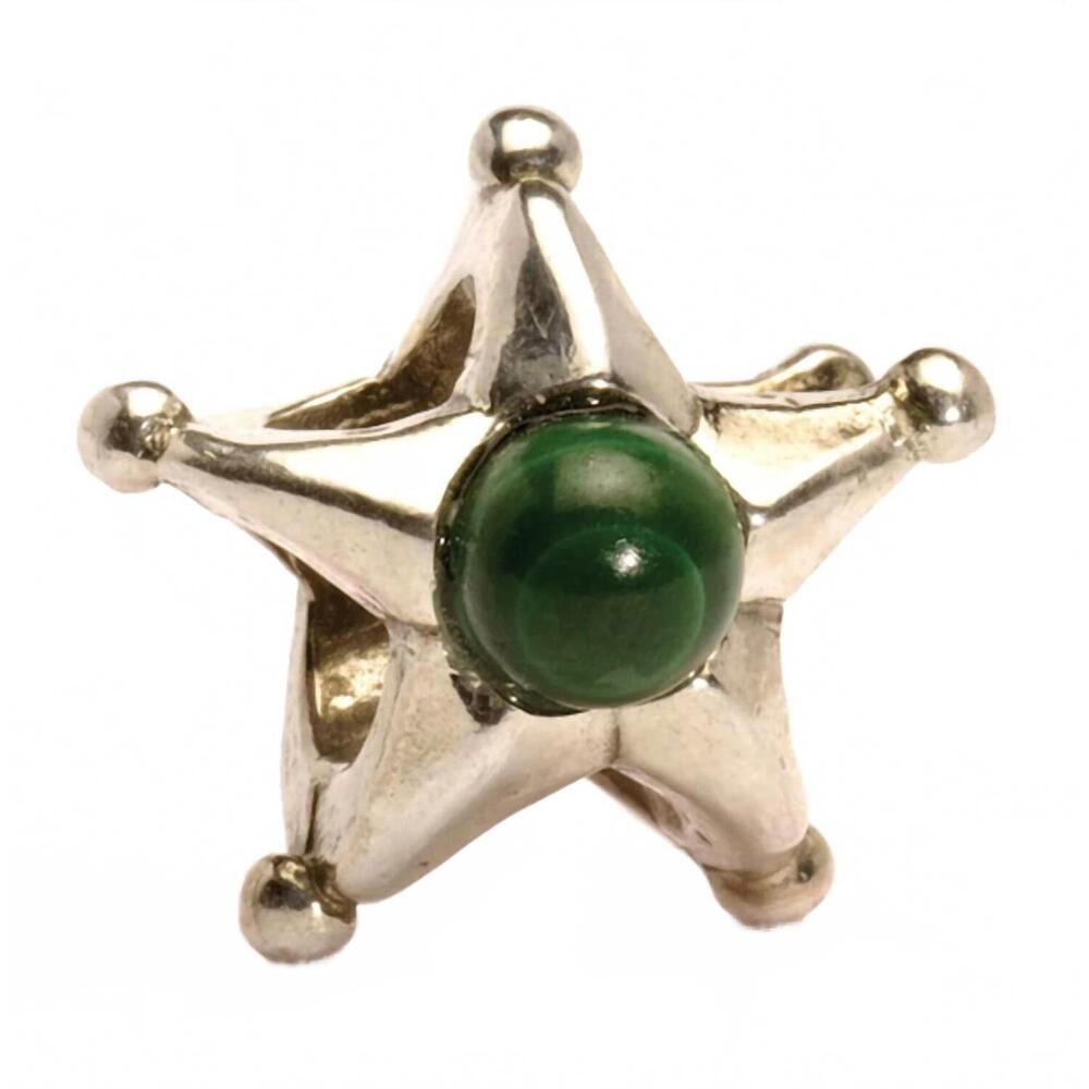 NEW TROLLBEADS virgo star sterling bead in green